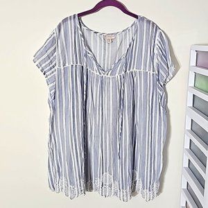 CB Established 1962 Striped Peasant Blouse